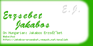 erzsebet jakabos business card